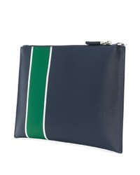 dunkelblaue Leder Clutch Handtasche von Prada