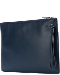 dunkelblaue Leder Clutch von Corto Moltedo