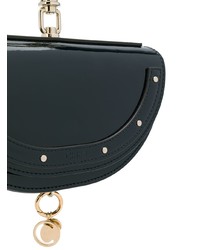 dunkelblaue Leder Clutch von Chloé