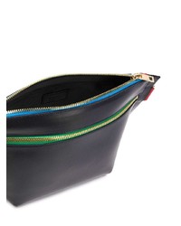 dunkelblaue Leder Clutch von Sacai