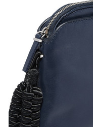 dunkelblaue Leder Clutch von The Row