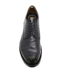 dunkelblaue Leder Derby Schuhe von Officine Creative