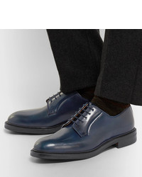 dunkelblaue Leder Derby Schuhe von George Cleverley