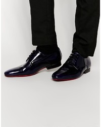 dunkelblaue Leder Derby Schuhe von Asos