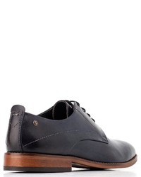 dunkelblaue Leder Derby Schuhe von Base London