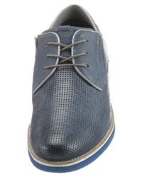 dunkelblaue Leder Derby Schuhe von Bugatti