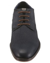 dunkelblaue Leder Derby Schuhe von Bugatti