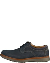 dunkelblaue Leder Derby Schuhe von Clarks