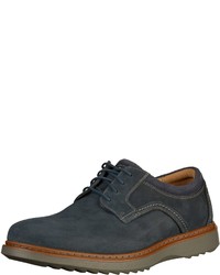 dunkelblaue Leder Derby Schuhe von Clarks