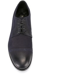 dunkelblaue Leder Derby Schuhe von Dolce & Gabbana