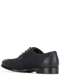 dunkelblaue Leder Derby Schuhe von Dolce & Gabbana