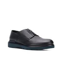 dunkelblaue Leder Derby Schuhe von Giorgio Armani