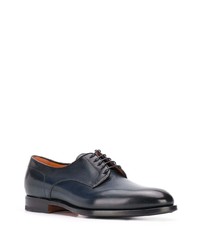 dunkelblaue Leder Derby Schuhe von Santoni