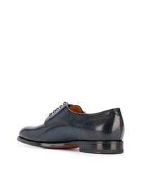 dunkelblaue Leder Derby Schuhe von Santoni