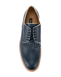 dunkelblaue Leder Derby Schuhe von DSQUARED2