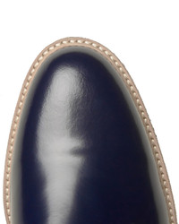 dunkelblaue Leder Derby Schuhe von Common Projects