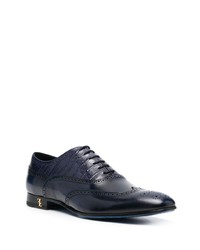 dunkelblaue Leder Derby Schuhe von Billionaire