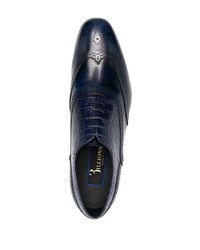dunkelblaue Leder Derby Schuhe von Billionaire
