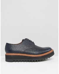 dunkelblaue Leder Derby Schuhe von Grenson