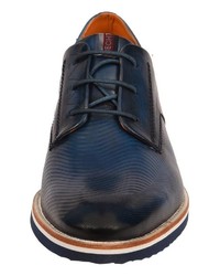 dunkelblaue Leder Derby Schuhe von Daniel Hechter