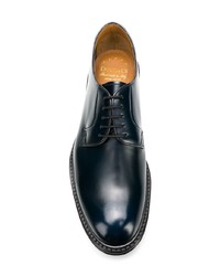 dunkelblaue Leder Derby Schuhe von Doucal's