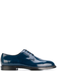 dunkelblaue Leder Derby Schuhe von Dolce & Gabbana