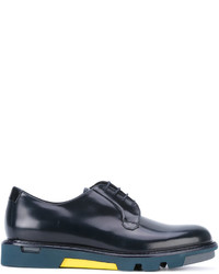 dunkelblaue Leder Derby Schuhe von Emporio Armani