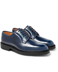 dunkelblaue Leder Derby Schuhe von George Cleverley