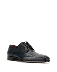 dunkelblaue Leder Derby Schuhe von Magnanni