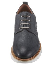 dunkelblaue Leder Derby Schuhe von La Martina
