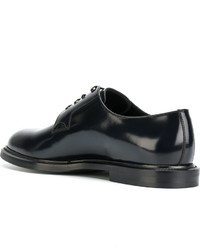 dunkelblaue Leder Derby Schuhe von Dolce & Gabbana