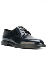 dunkelblaue Leder Derby Schuhe von Dolce & Gabbana