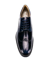 dunkelblaue Leder Derby Schuhe von Hogan