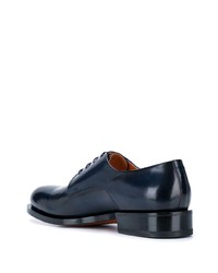 dunkelblaue Leder Derby Schuhe von Santoni