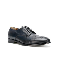 dunkelblaue Leder Derby Schuhe von Silvano Sassetti