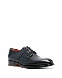 dunkelblaue Leder Derby Schuhe von Santoni