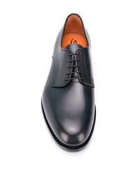 dunkelblaue Leder Derby Schuhe von Santoni