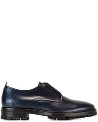 dunkelblaue Leder Derby Schuhe von Lanvin