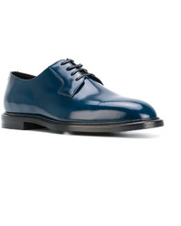 dunkelblaue Leder Derby Schuhe von Dolce & Gabbana