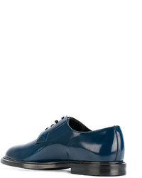 dunkelblaue Leder Derby Schuhe von Dolce & Gabbana