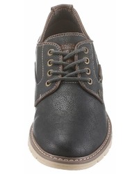 dunkelblaue Leder Derby Schuhe von Mustang Shoes