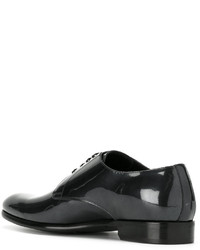 dunkelblaue Leder Derby Schuhe von Dolce & Gabbana