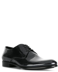 dunkelblaue Leder Derby Schuhe von Dolce & Gabbana