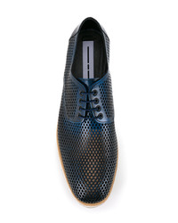 dunkelblaue Leder Derby Schuhe von Diego Vanassibara
