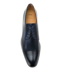 dunkelblaue Leder Derby Schuhe von BOSS