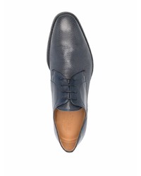 dunkelblaue Leder Derby Schuhe von Corneliani