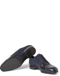 dunkelblaue Leder Derby Schuhe von Jimmy Choo