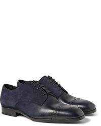 dunkelblaue Leder Derby Schuhe von Jimmy Choo