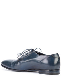 dunkelblaue Leder Derby Schuhe von Officine Creative