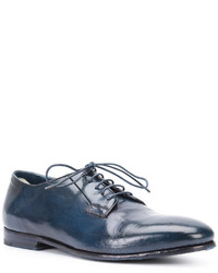 dunkelblaue Leder Derby Schuhe von Officine Creative